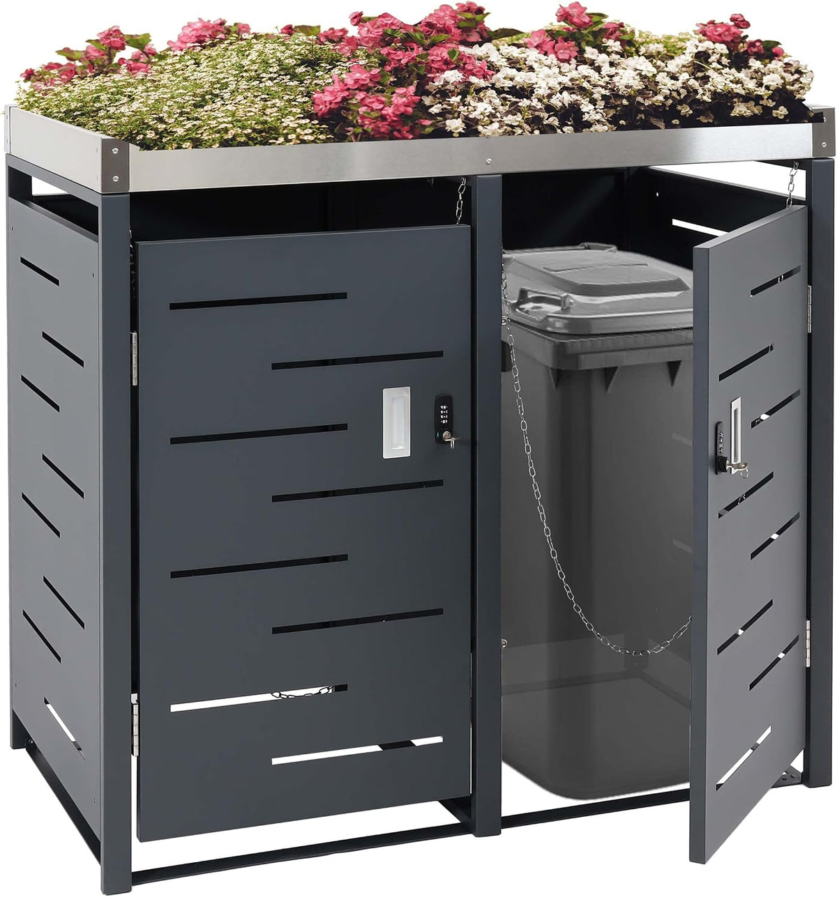 Abri pour poubelles, 80l, Mendler, 120l, 0, 8mm, 150kg