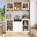 Buffet DHHU, 4 portes, verre, éclairage LED, Armoire de Salon Moderne, réglable, Meuble de Rangemen avec éclairage LED