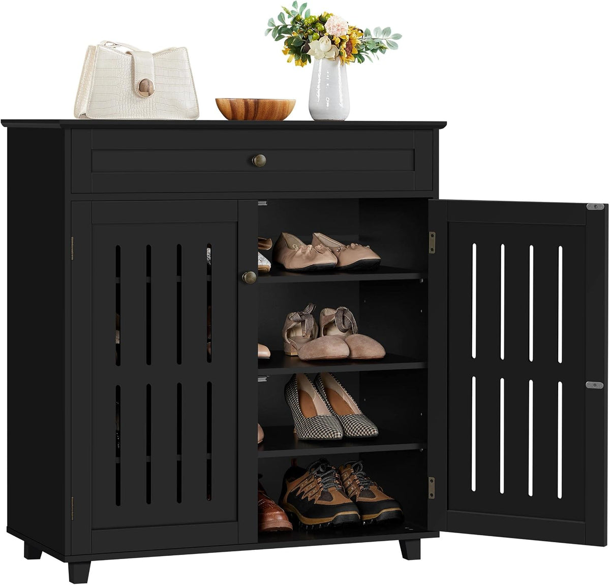 Armoire Yaheetech, réglable, 78 × 37 × 86 cm, 4 Niveaux, 78 cm, 37 cm, 68, 5 cm, 28, 5 cm, 7, 5 cm, 73, 4 cm, 32, 8 cm, 1, 2 cm