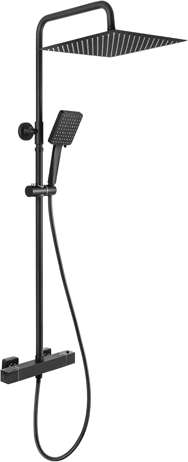 Système baignoire et douche, 6 MODES, Ensemble de Douche complet avec Ciel de Pluie 30cm et Douchette 6 Jets, acier inoxydable, Auralum