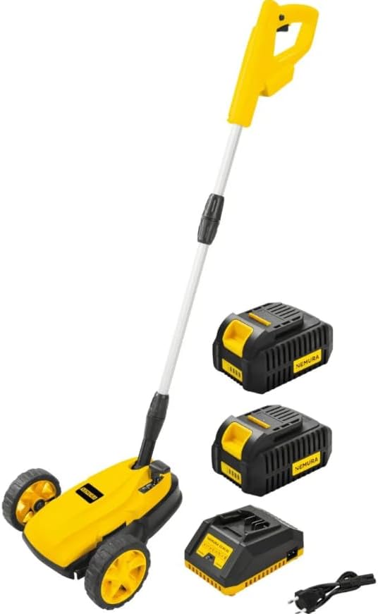 Tondeuse Nemura, pliable, 40V, Pour Petit Jardin et Zones Difficiles, 22cm, 2Ah, Coupe de 22cm, 2 Batteries 2Ah + 1 Chargeur rapide, réglable
