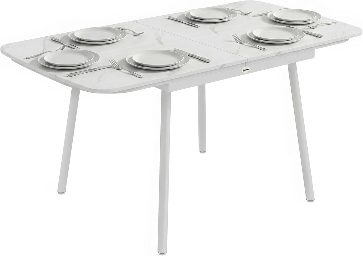 Table à manger Outsunny 140x80x75cm, 140 × 80 cm, réglable, 140 × 80 × 75cm, 140l