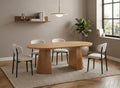 Table basse DecoInParis 120-200cm, Table à Manger Ronde Extensible en Bois Clair 120-200cm HEKA, pliable