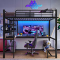 Lit, 90 × 200 cm, éclairage LED, Zepneiy, 140 × 200 cm, Noir, portable