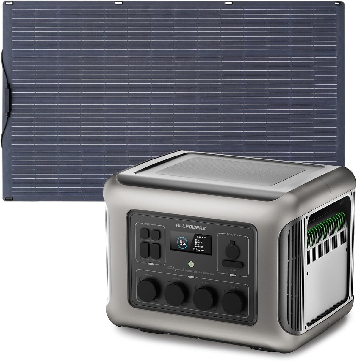 Station électrique, 0, 11 pouce, ALLPOWERS, R2500, 1920Wh, 200W, 230V, 2500W, 5000W, 100W, 12V, portable