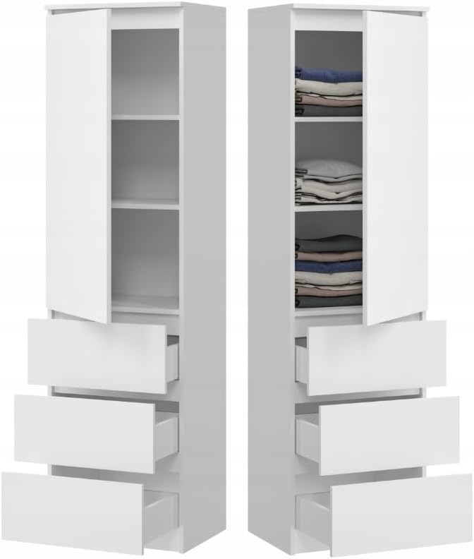 Armoire BDW, Dressing Chambre Adulte ou Chambre Enfant, 50 cm, 180, 5 cm, 40 cm, Meuble de Rangement de 50 cm L 180, 5 cm H et 40 cm P