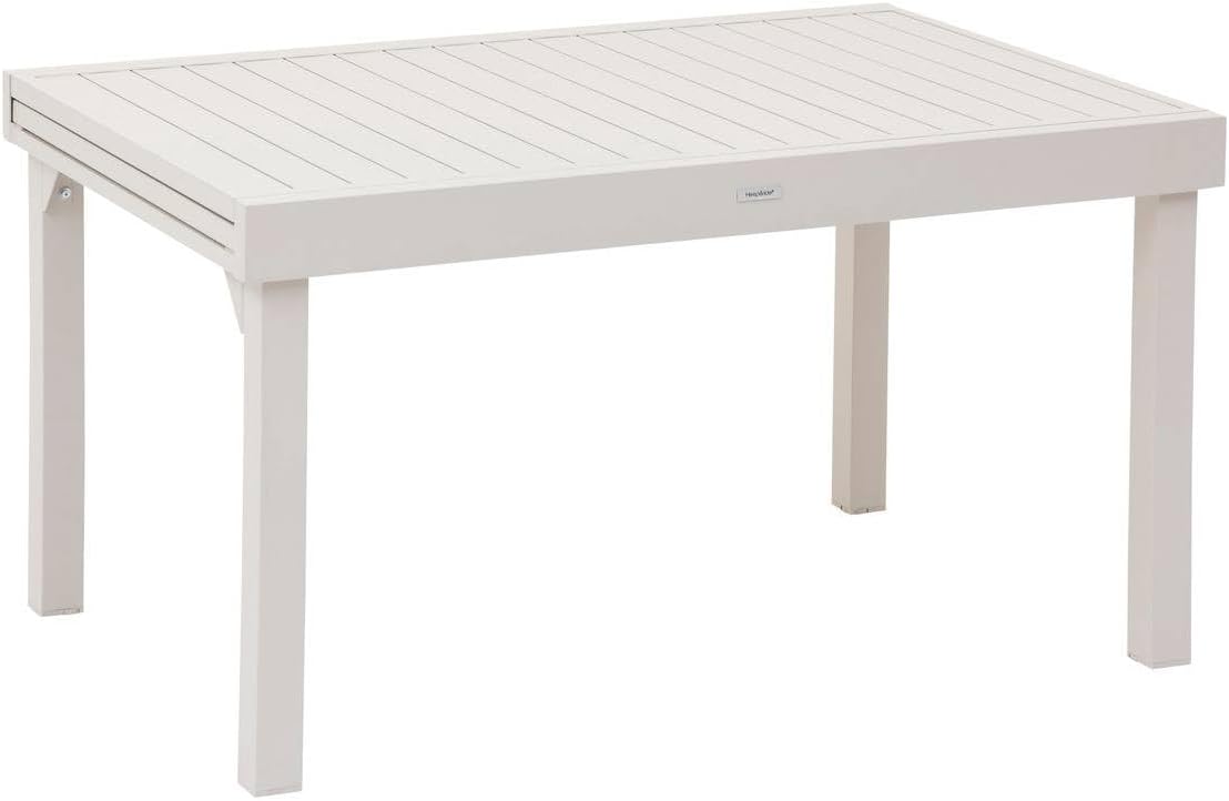 Table à manger HESPERIDE, 270 cm, Aluminium Traité Epoxy Antirouille, Table de Jardin Extensible Piazza Argile, 10 Places