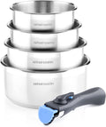 Arthur Martin Set de poêles et casseroles, Batterie de Cuisine 5 Pièces en Aluminium Forgé, 20 cm, 14-20 cm, 1 Poignée Amovible, - 5589