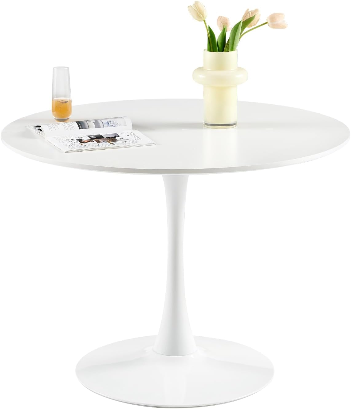 Table buybyroom, 100 cm, pour 4 Personnes, 100 × 100 × 73 cm, Bureau, adaptée pour la Cuisine, la Salle à Manger, Le Salon et Le Bureau, Blanche