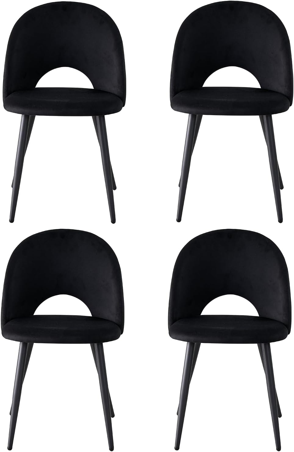 en Velours Hollandais Doux pour la Peau et Pieds en Métal, réglable, Noir, Idéales pour Les Salles à Manger, Chaise, GrandCA HOME
