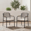 Chaise, 2PCS, 2PCS Fauteuil Jardin, Corde Tressée, Beige, Ya-Home
