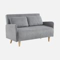 Canapé, 2 Places scandinave. Pieds Bois. Gris Clair. Banquette. Dossier inclinable, Alice's Garden, sweeek, Panam