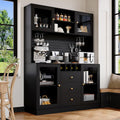 Buffet DHHU, éclairage LED, Armoire de Salon Moderne, réglable, Meuble de Rangemen avec éclairage LED, portable