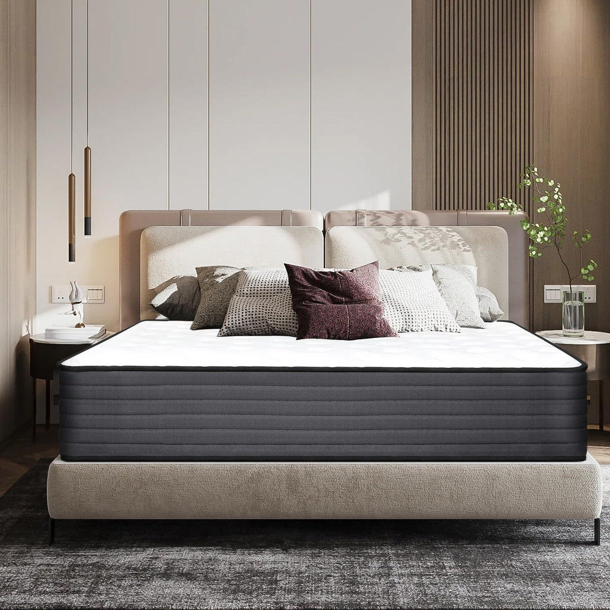 Matelas, 160 × 200 cm, IZTOSS, 160 × 200 × 22cm, 7 zones, Rembourrage Super Soft
