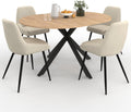 IDMarket Ensemble pour salle à manger, 150 cm, 110 cm, 76 cm, 79 cm, 40 cm, 45 cm, Ensemble Table à Manger Extensible Ronde Alix et 4 chaises