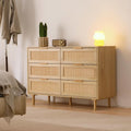 Commode GRAVFORCE 110x38x77, 110 × 38 × 77 cm, Moderne avec poignées dorées et Pieds en Bois pour Chambre, 6 tiroirs, 1Tiroir, Salon