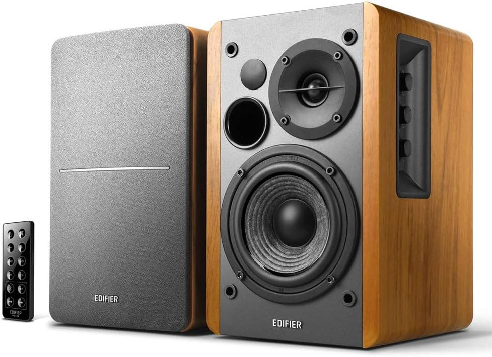 Enceinte bibliotheques, R1280DB Enceintes de studio Active Bookshelf à télécommande pour ordinateur portable, Edifier, 4 pouces, 13 mm, 21 W, 42W