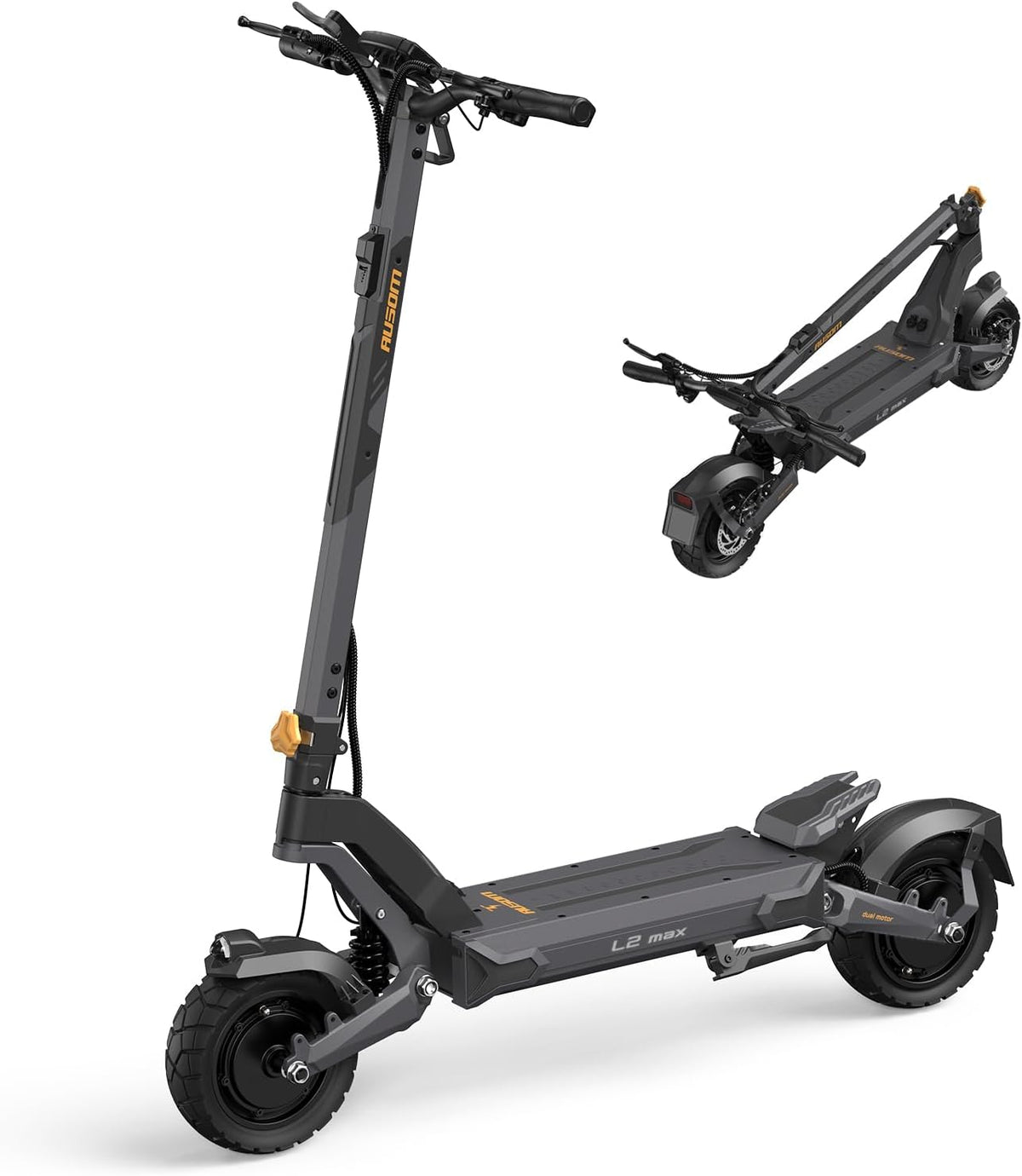 ausom Trottinette électriques, 10' Scooter Électrique Tout-Terrain Électrique Puissante avec 90km d'Autonomie, 2688 W, 20, 8 Ah, pliable