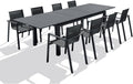 Paris Prix Salon de jardin, Ensemble Table de Jardin Extensible & 8 Fauteuils Miami 240-300cm Gris Anthracite, 77 cm, 1, 8 cm, 84 cm