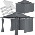 Tonnelle tectake 4x3m, 4 × 3m, réglable, Protection UVP 50+, Imperméable, Montage Facile