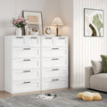 Commode, Bois Armoire Chambre à Tiroirs, 6 Tiroirs, HOCSOK, Haute Meuble de Rangement pour Salon, Couloir, Blanche