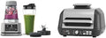 NINJA Friteuse à air, 400 ml, 2-en-1 CB100EU, 3, 8L, 1100W, 260°C, 400ml, 7 FONCTIONS, 6 PROGRAMMES, Foodi Power Nutri Blender 2-en-1