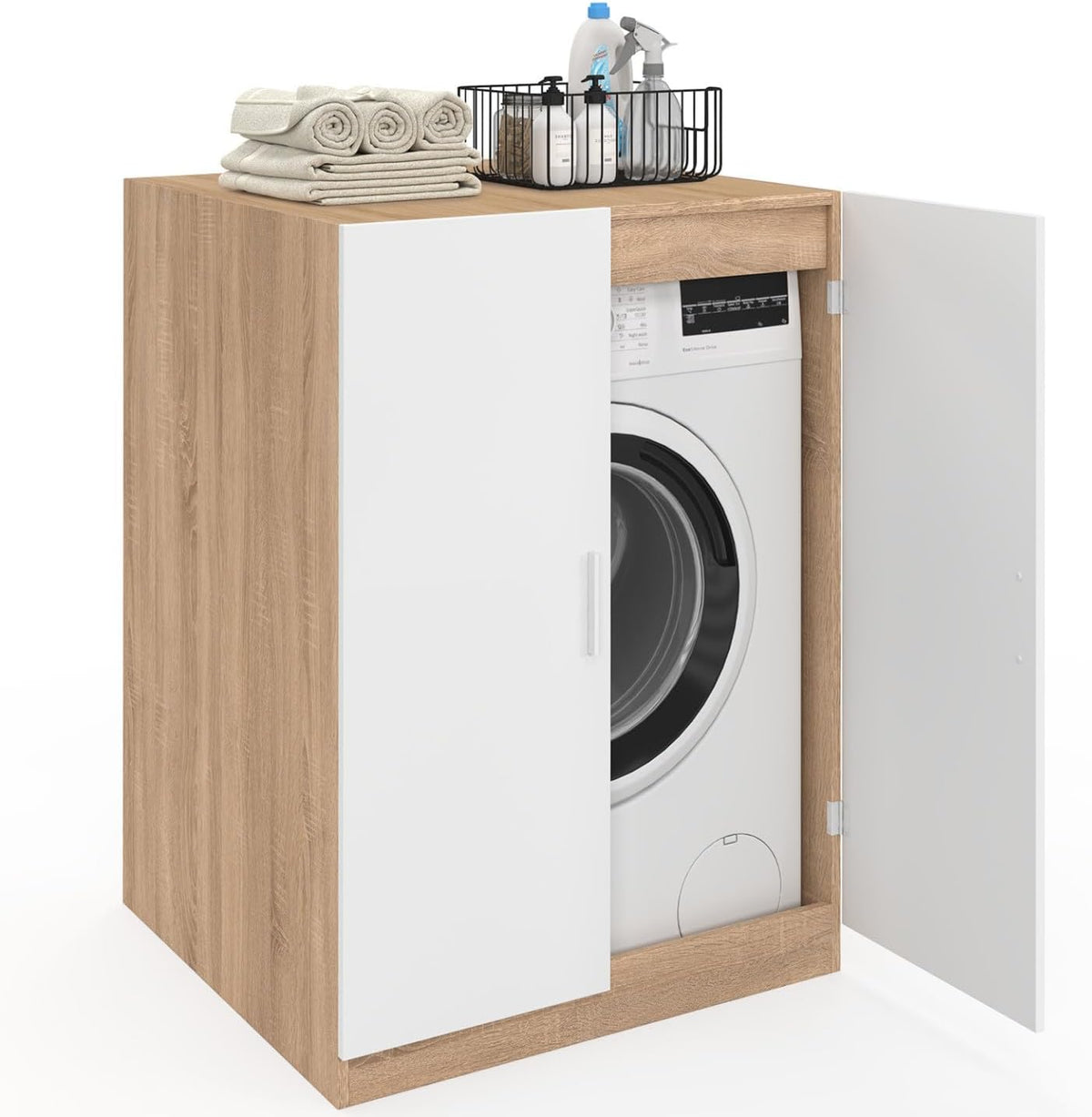 Meuble colonnes, Meuble pour Machine à Laver Wallis avec Portes, 65 cm, IDMarket, 64 cm, 91 cm, 85 cm