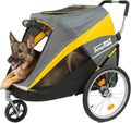 Innopet Poussette, Hercules 2.0 Remorque pour chien de grande taille Jaune/Gris, 50 kg, pliable, 85 × 61 × 61 cm, 98 × 80 × 105 cm