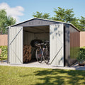 Coffre de jardin, Abri de Jardin en Métal avec Cadre de Plancher, KOMHTOM, Cabanon de Jardin Extérieur Imperméable avec Portes Verrouillables, Gris