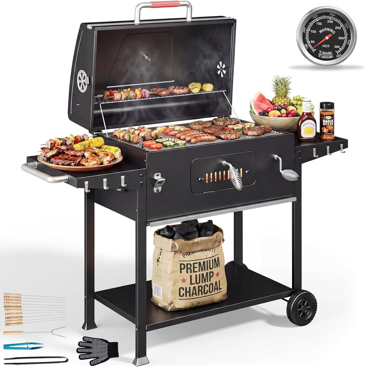 Barbecue, réglable, 71 × 43 cm, Devoko, portable