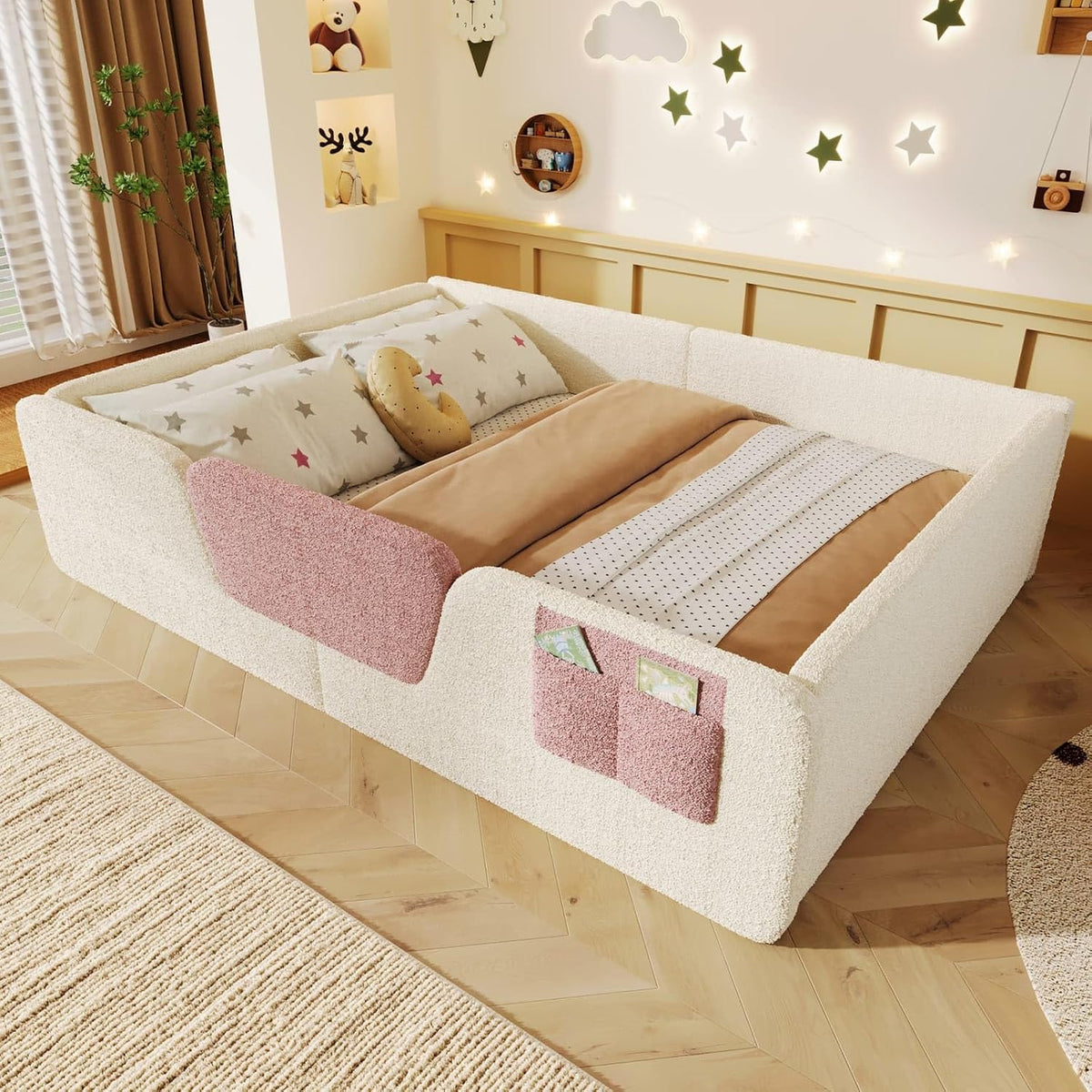 KOMHTOM Chambre d'enfant, 140 × 190 cm, 197 × 148 × 42 cm, 15 cm, 197 × 148 × 42cm, 30kg, Barrières Amovibles Beige