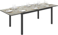 Table à manger, 240 cm, réglable, Table de Jardin Extensible 160/240 cm 6-8 Personnes, Outsunny, 240L, 90l, Gris