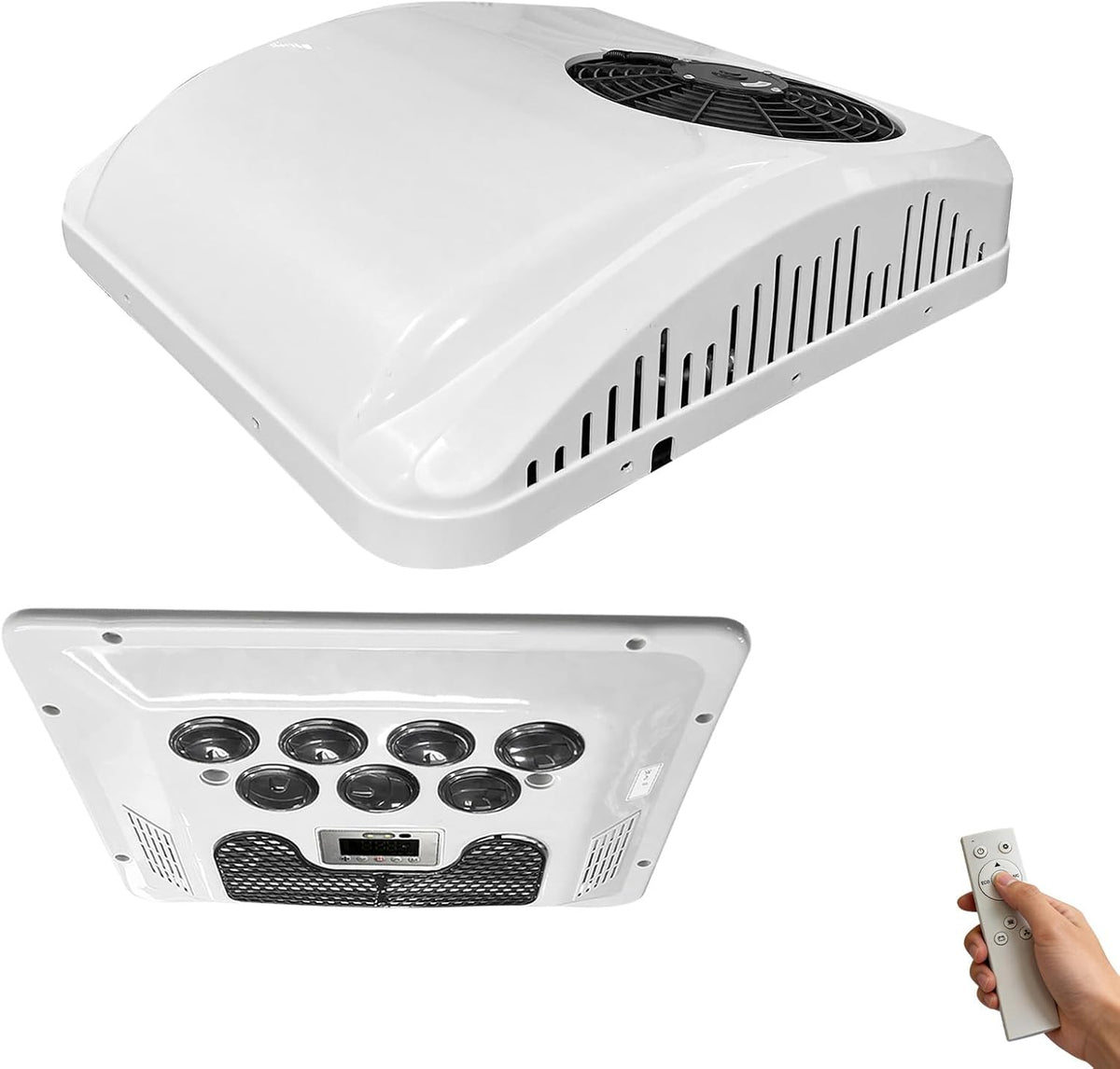 Aspligo Climatiseur, 8800 BTU, télécommande, Convient aux Camping-Cars, 310 × 165 mm, 490 × 585 mm, 2300 W, 4 000 BTU, 1 000 W, 12 V