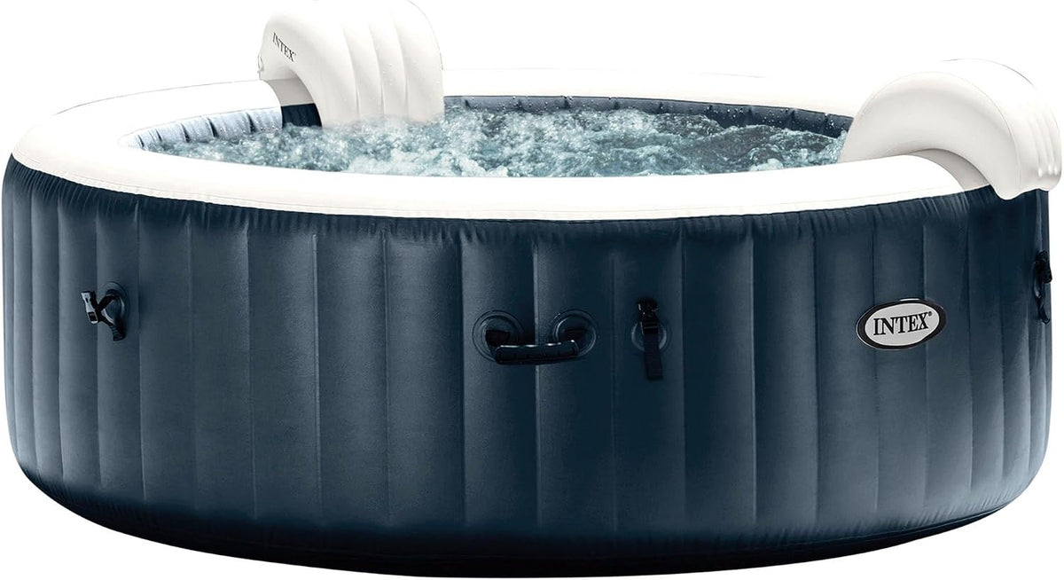 Intex Piscine hors sol, 45 × 38 × 43 cm, éclairage LED, Pure Spa Bleu Navy 6 Places, 28432NP, 2, 16 × 0, 71 m, 40°C, 1, 7 m3/h, Rond