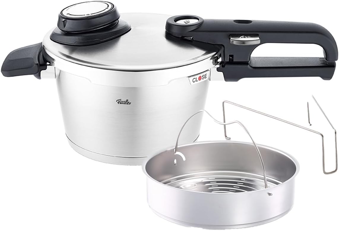 Fissler Autocuiseur, avec Panier, acier inoxydable, 2, 5 l, 18 cm, 4 Niveaux, Ø 18 cm, 4 Niveaux de Cuisson, fonction gril, Compatible Induction