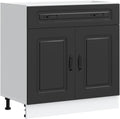 Rangement colonnes, Armoire de Cuisine Kalmar Noir Bois d'ingénierie, réglable, vidaXL