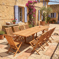 CONCEPT USINE Salon de jardin, pliable, 300 cm, 9 cm, 3 cm, Table Rectangle + 10 chaises