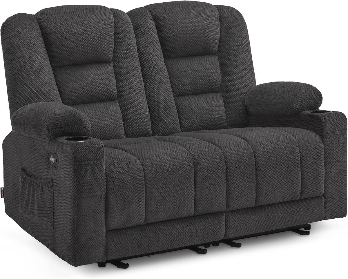 Canapé, 13 cm, réglable, M MCombo, 2 porte, 7009, Chaise de cinéma avec Fonction inclinable, Gris