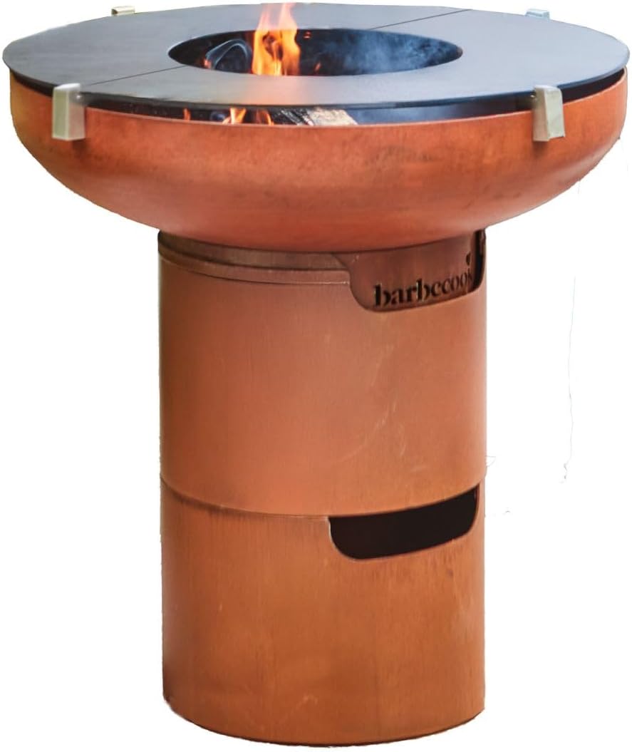 Foyer et braséros, 4 mm, Brasero BBQ Jack 75 avec 2 planchas et 2 Supports, Barbecook, 75 cm, fonction gril