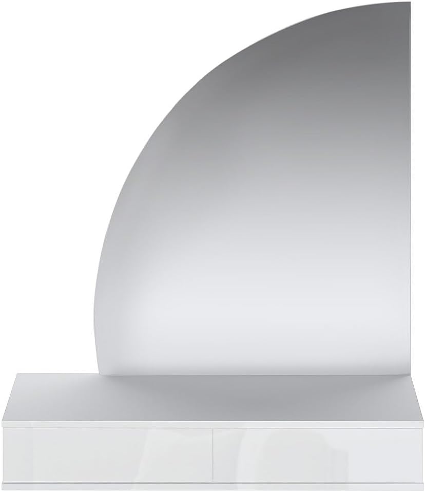 Coiffeuse, 100, 2 × 42, 2 × 111, 5 cm, éclairage LED, Vente-unique, Dimensions 100, 2 × 42, 2 × 111, 5 cm, Gain de Place Design et élégant, 2 tiroirs