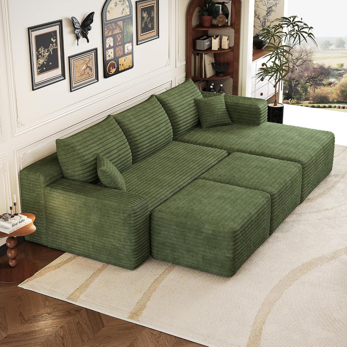 Canapé, 241 cm, Sapgaks, 241 cm de long, de Compression modulaire en U, spacieux et confortable, Peut être combiné librement