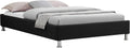 Lit IDIMEX, avec sommier et Pieds en métal chromé, 120 × 190 cm, 207 × 30 × 132 cm, 10 cm, 27 cm, revêtement en Tissu Noir