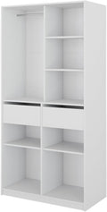 Armoire Vicco 100x200cm, 100 × 200 × 50 cm, 100 cm, 200 cm, 16 mm, 100 × 200cm, 2 tiroirs, Blanc