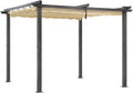 Tonnelle, 90 × 90 × 1 mm, Pergola en Aluminium, réglable, Abri Soleil Pavillon de Jardin pour Jardin Terrasse, Angel Living, 3 × 3M