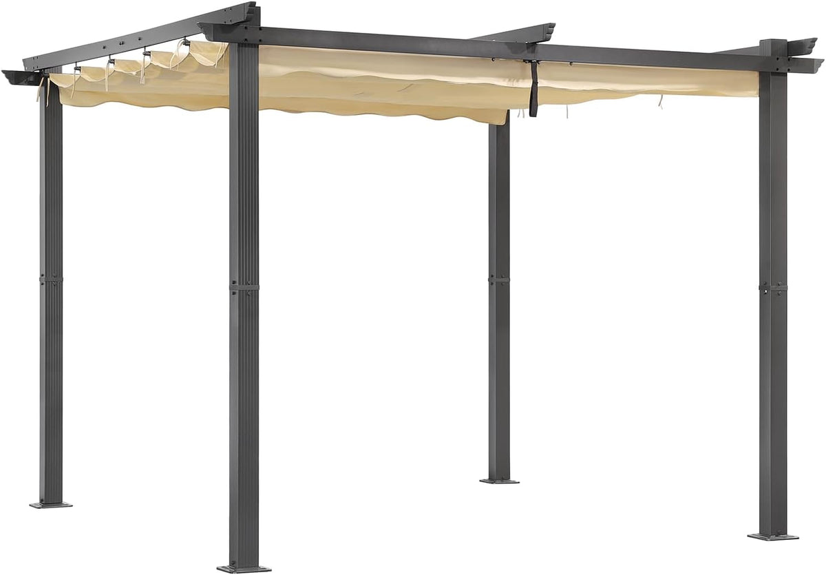 Tonnelle, 90 × 90 × 1 mm, Pergola en Aluminium, réglable, Abri Soleil Pavillon de Jardin pour Jardin Terrasse, Angel Living, 3 × 3M