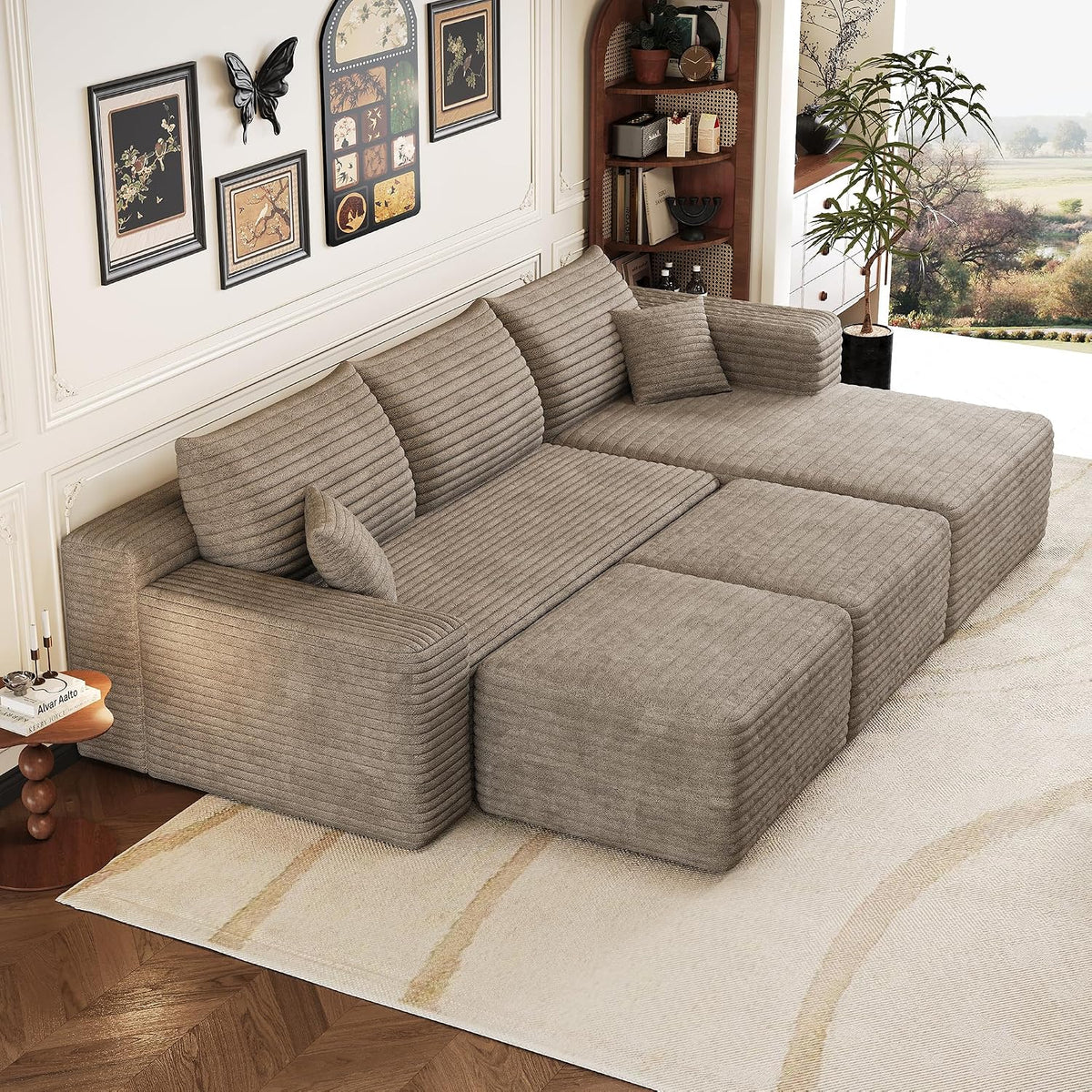 Canapé Sapgaks, 241 cm, 241 cm de long, de Compression modulaire en U, spacieux et confortable, Peut être combiné librement