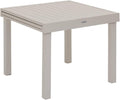 Table à manger HESPERIDE, Table de Jardin Extensible Piazza Argile, 180 cm, Aluminium Traité Epoxy Antirouille, 8 Places