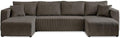 Canapé Bestmobilier, 37 cm, Convertible avec Coffre, 7 Places, 320 × 85 × 140cm, Topaze, en Velours côtelé