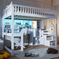 Cadre de lit, 140 × 200 cm, éclairage LED, lit mezzanine avec bureau, Sapgaks, 140 × 200cm, lit enfant avec rangement lit enfant avec barriere