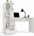 Bureau, 140 cm, CDF, 115 × 50 cm, 16 mm, 75 cm, Blanc 3 Compartiments, portable